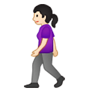 🚶🏻‍♀️ Emoji Mujer Caminando: Tono De Piel Claro en Samsung One UI 3.1.1.