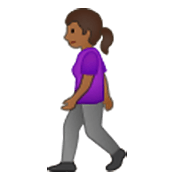 🚶🏾‍♀️ Emoji Mujer Caminando: Tono De Piel Oscuro Medio en Samsung One UI 3.1.1.