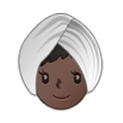👳🏿‍♀️ Emoji Frau mit Turban: dunkle Hautfarbe Samsung One UI 3.1.1.