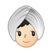 👳🏻‍♀️ Emoji Mujer Con Turbante: Tono De Piel Claro en Samsung One UI 3.1.1.