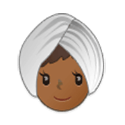 👳🏾‍♀️ Emoji Mujer Con Turbante: Tono De Piel Oscuro Medio en Samsung One UI 3.1.1.
