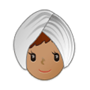 Émoji 👳🏽‍♀️ Femme En Turban : Peau Légèrement Mate sur Samsung One UI 3.1.1.