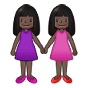 👭🏿 Emoji Mujeres De La Mano: Tono De Piel Oscuro en Samsung One UI 3.1.1.
