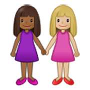 👩🏾‍🤝‍👩🏼 Emoji Duas Mulheres De Mãos Dadas: Pele Morena Escura E Pele Morena Clara na Samsung One UI 3.1.1.