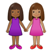 👩🏾‍🤝‍👩🏽 Emoji Duas Mulheres De Mãos Dadas: Pele Morena Escura E Pele Morena na Samsung One UI 3.1.1.