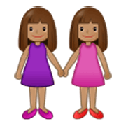 Émoji 👭🏽 Deux Femmes Se Tenant La Main : Peau Légèrement Mate sur Samsung One UI 3.1.1.