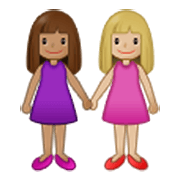 👩🏽‍🤝‍👩🏼 Emoji Mujeres De La Mano: Tono De Piel Medio Y Tono De Piel Claro Medio en Samsung One UI 3.1.1.
