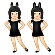 👯🏻‍♀️ Emoji Frauen mit Hasenohren, helle Hautfarbe Samsung One UI 3.1.1.