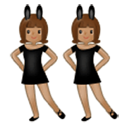 👯🏽‍♀️ Emoji Mujeres Con Orejas De Conejo, Tono De Piel Medio en Samsung One UI 3.1.1.