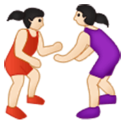 🤼🏻‍♀️ Emoji Mulheres Lutando, Pele Clara na Samsung One UI 3.1.1.