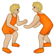 🤼🏼 Emoji Personas Luchando, Tono De Piel Claro Medio en Samsung One UI 3.1.1.