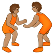 🤼🏽 Emoji Personas Luchando, Tono De Piel Medio en Samsung One UI 3.1.1.