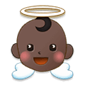 👼🏿 Emoji Bebé ángel: Tono De Piel Oscuro en Samsung One UI 4.0 January 2022.