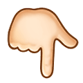 Emoji 👇🏻 Indice Abbassato: Carnagione Chiara su Samsung One UI 4.0 January 2022.