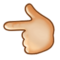 👈🏼 Emoji nach links weisender Zeigefinger: mittelhelle Hautfarbe Samsung One UI 4.0 January 2022.