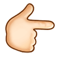Emoji 👉🏻 Indice Verso Destra: Carnagione Chiara su Samsung One UI 4.0 January 2022.