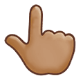 👆🏽 Emoji nach oben weisender Zeigefinger von hinten: mittlere Hautfarbe Samsung One UI 4.0 January 2022.