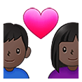 👨🏿‍❤️‍👩🏿 Emoji Casal Apaixonado - Homem: Pele Escura, Mulher: Pele Escura na Samsung One UI 4.0 January 2022.