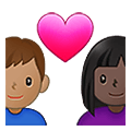 👨🏿‍❤️‍👩🏽 Emoji Liebespaar - Mann: dunkle Hautfarbe, Frau: mittlere Hautfarbe Samsung One UI 4.0 January 2022.