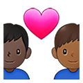 👨🏿‍❤️‍👨🏾 Emoji Casal Apaixonado - Homem: Pele Escura, Homem: Pele Morena Escura na Samsung One UI 4.0 January 2022.