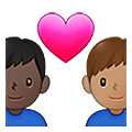👨🏿‍❤️‍👨🏽 Emoji Pareja Enamorada - Hombre: Tono De Piel Oscuro, Hombre: Tono De Piel Medio en Samsung One UI 4.0 January 2022.