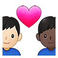 👨🏻‍❤️‍👨🏿 Emoji Liebespaar - Mann: helle Hautfarbe, Mann: dunkle Hautfarbe Samsung One UI 4.0 January 2022.