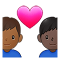 👨🏾‍❤️‍👨🏿 Emoji Casal Apaixonado - Homem: Pele Morena Escura, Homem: Pele Escura na Samsung One UI 4.0 January 2022.