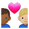 👨🏾‍❤️‍👨🏼 Emoji Casal Apaixonado - Homem: Pele Morena Escura, Homem: Pele Morena Clara na Samsung One UI 4.0 January 2022.