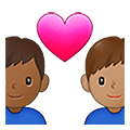👨🏾‍❤️‍👨🏽 Emoji Casal Apaixonado - Homem: Pele Morena Escura, Homem: Pele Morena na Samsung One UI 4.0 January 2022.
