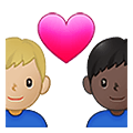 👨🏼‍❤️‍👨🏿 Emoji Pareja Enamorada - Hombre: Tono De Piel Claro Medio, Hombre: Tono De Piel Oscuro en Samsung One UI 4.0 January 2022.