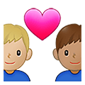 👨🏼‍❤️‍👨🏽 Emoji Casal Apaixonado - Homem: Pele Morena Clara, Homem: Pele Morena na Samsung One UI 4.0 January 2022.
