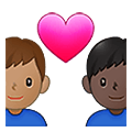 👨🏽‍❤️‍👨🏿 Emoji Casal Apaixonado - Homem: Pele Morena, Homem: Pele Escura na Samsung One UI 4.0 January 2022.