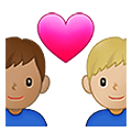 👨🏽‍❤️‍👨🏼 Emoji Casal Apaixonado - Homem: Pele Morena, Homem: Pele Morena Clara na Samsung One UI 4.0 January 2022.