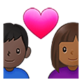 👨🏾‍❤️‍👩🏿 Emoji Pareja Enamorada - Hombre: Tono De Piel Oscuro Medio, Mujer: Tono De Piel Oscuro en Samsung One UI 4.0 January 2022.