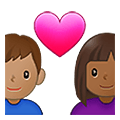 Émoji 👨🏾‍❤️‍👩🏽 Couple Avec Cœur - Homme: Peau Mate, Femme: Peau Légèrement Mate sur Samsung One UI 4.0 January 2022.