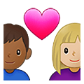 👨🏼‍❤️‍👩🏾 Emoji Pareja Enamorada - Hombre: Tono De Piel Claro Medio, Mujer: Tono De Piel Oscuro Medio en Samsung One UI 4.0 January 2022.