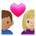 👨🏼‍❤️‍👩🏽 Emoji Liebespaar - Mann: mittelhelle Hautfarbe, Frau: mittlere Hautfarbe Samsung One UI 4.0 January 2022.