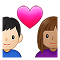 Émoji 👨🏽‍❤️‍👩🏻 Couple Avec Cœur - Homme: Peau Légèrement Mate, Femme: Peau Claire sur Samsung One UI 4.0 January 2022.