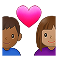 👨🏽‍❤️‍👩🏾 Emoji Pareja Enamorada - Hombre: Tono De Piel Medio, Mujer: Tono De Piel Oscuro Medio en Samsung One UI 4.0 January 2022.