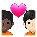 Emoji 🧑🏿‍❤️‍🧑🏻 Coppia Con Cuore: persona, persona, Carnagione Scura, Carnagione Chiara su Samsung One UI 4.0 January 2022.