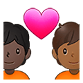 🧑🏿‍❤️‍🧑🏾 Emoji Liebespaar: Person, Person, dunkle Hautfarbe, mitteldunkle Hautfarbe Samsung One UI 4.0 January 2022.