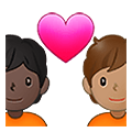 🧑🏿‍❤️‍🧑🏽 Emoji Liebespaar: Person, Person, dunkle Hautfarbe, mittlere Hautfarbe Samsung One UI 4.0 January 2022.