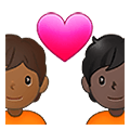 🧑🏾‍❤️‍🧑🏿 Emoji Liebespaar: Person, Person, mitteldunkle Hautfarbe, dunkle Hautfarbe Samsung One UI 4.0 January 2022.