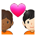 🧑🏾‍❤️‍🧑🏻 Emoji Liebespaar: Person, Person, mitteldunkle Hautfarbe, helle Hautfarbe Samsung One UI 4.0 January 2022.