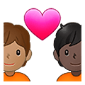 🧑🏽‍❤️‍🧑🏿 Emoji Liebespaar: Person, Person, mittlere Hautfarbe, dunkle Hautfarbe Samsung One UI 4.0 January 2022.