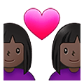 👩🏿‍❤️‍👩🏿 Emoji Casal Apaixonado - Mulher: Pele Escura, Mulher: Pele Escura na Samsung One UI 4.0 January 2022.