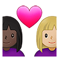 👩🏿‍❤️‍👩🏼 Emoji Pareja Enamorada - Mujer: Tono De Piel Oscuro, Mujer: Tono De Piel Claro Medio en Samsung One UI 4.0 January 2022.