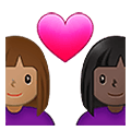 Emoji 👩🏽‍❤️‍👩🏿 Coppia Con Cuore - Donna: Carnagione Abbastanza Chiara, Donna: Carnagione Scura su Samsung One UI 4.0 January 2022.