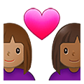 👩🏽‍❤️‍👩🏾 Emoji Casal Apaixonado - Mulher: Pele Morena, Mulher: Pele Morena Escura na Samsung One UI 4.0 January 2022.