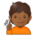 Emoji 🧏🏾 Persona Con Problemi Di Udito: Carnagione Abbastanza Scura su Samsung One UI 4.0 January 2022.